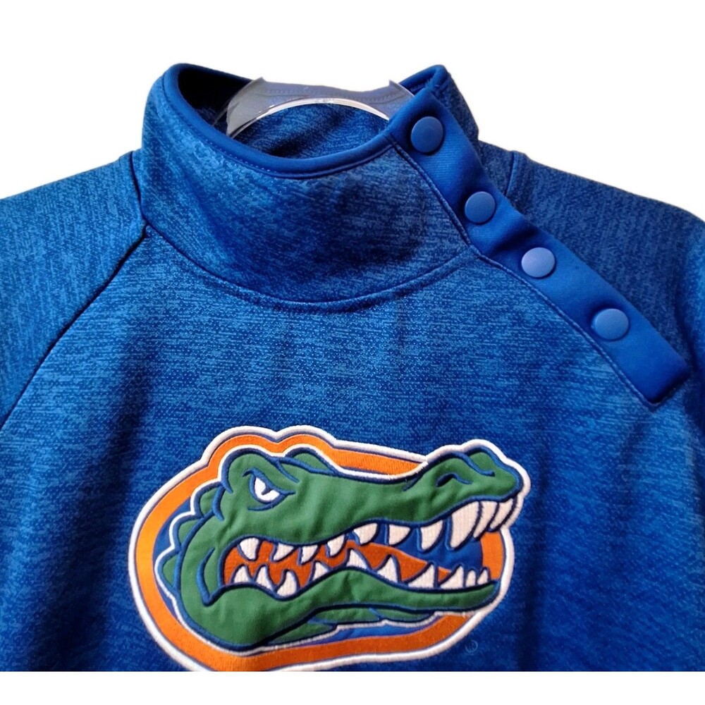 Florida Gators Blue Heathered Marled Side Snap Womens Pullover Sz Large Coloseum